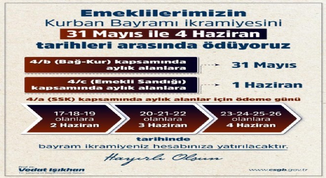 Bayram ikramiyesi takvimi açıklandı