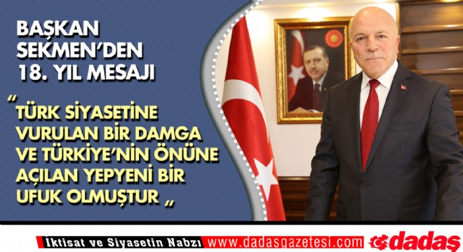 Başkan Sekmen den 18. Yıl Mesajı