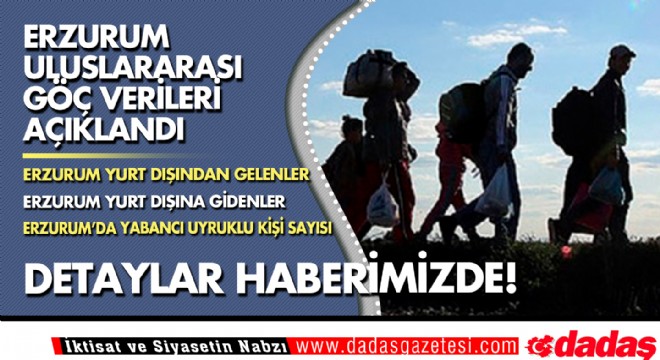 Erzurum uluslararası göç verileri açıklandı