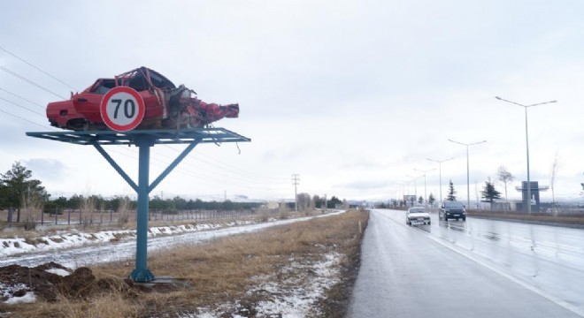 Erzurum’da sürücülere görsel uyarı