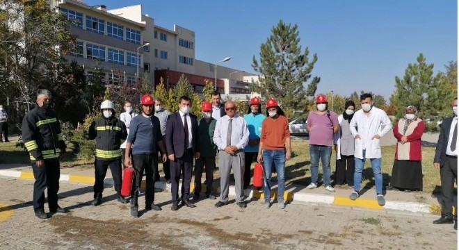 Oltu Devlet Hastanesi’nde yangın tatbikatı